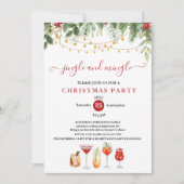 jingle and Mingle String Christmas Cocktail Party 招待状 (正面)