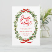Jingle And Mingle Wreath Christmas Party 招待状 (スタンド正面)