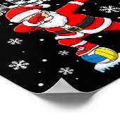 Jingle Ballers Plaid Santa Dabbing Volleyball Chri ポスター (角)