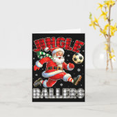 Jingle Ballers Santa Football Christmas Soccer Pla カード (黄色い花)