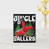 Jingle Ballers Santa Football Christmas Soccer Pla カード (黄色い花)