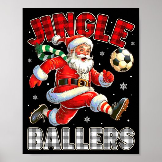 Jingle Ballers Santa Football Christmas Soccer Pla ポスター (正面)