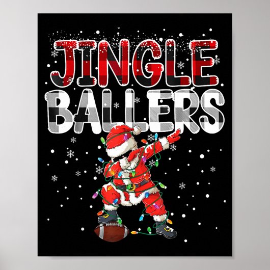 Jingle Ballers Santa Football Christmas Soccer Pla ポスター (正面)
