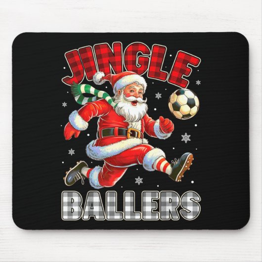 Jingle Ballers Santa Football Christmas Soccer Pla マウスパッド (正面)