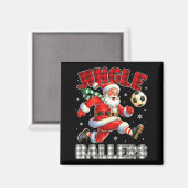 Jingle Ballers Santa Football Christmas Soccer Pla マグネット (正面/裏面)