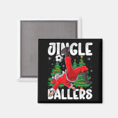 Jingle Ballers Santa Football Christmas Soccer Pla マグネット (正面/裏面)