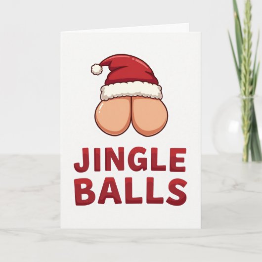 Jingle Balls Funny Christmas Card カード (正面)