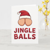 Jingle Balls Funny Christmas Card カード (黄色い花)