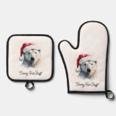 Jingle Bear Joy, custom 鍋つかみ&鍋敷きセット (正面)