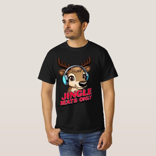 Jingle Beats Only – Musical Christmas Design Tシャツ (正面フル)