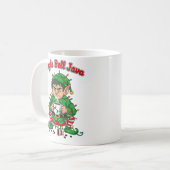 Jingle Bell Java Funny Elf Coffee Design コーヒーマグカップ (正面左)