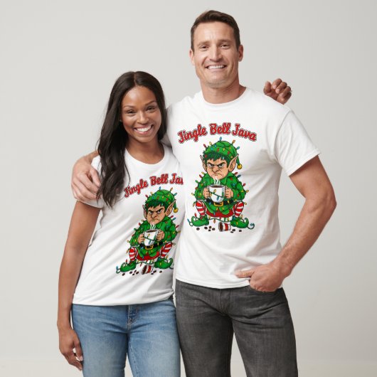 Jingle Bell Java Funny Elf Coffee Design Tシャツ (ユニセックス)