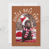 Jingle Bell Paws Dog Photo Terracotta Christmas シーズンカード (正面)
