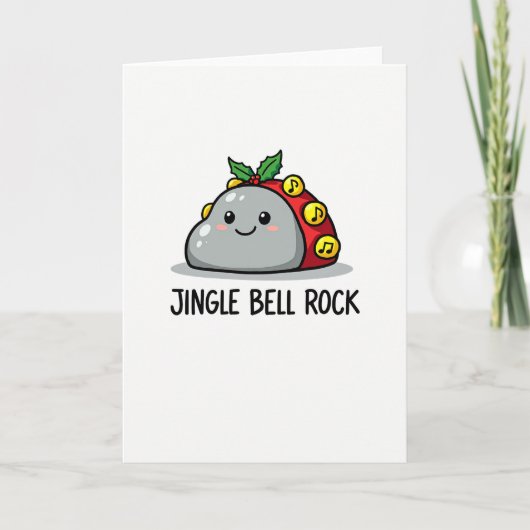 Jingle Bell Rock Pun Funny Christmas Card カード (正面)
