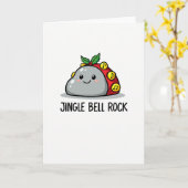Jingle Bell Rock Pun Funny Christmas Card カード (黄色い花)