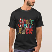 Jingle Bell Rock Skeleton HandsエレキギターRo Tシャツ (正面)