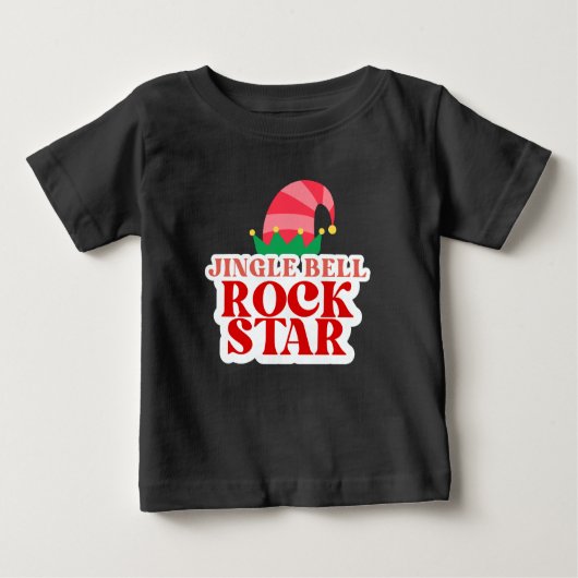 Jingle Bell Rock Star、クリスマス・幼児 ベビーTシャツ (正面)