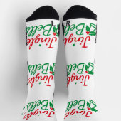 Jingle Bellsイメージプリントされたズボンのソックス – ブティー ソックス (上部)