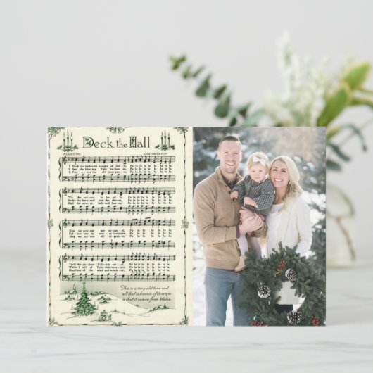 Jingle Bellsクリスマスカロル写真ホリデーカード シーズンカード (スタンド正面)