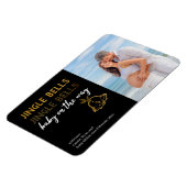 Jingle Bellsベビーオンザウェイクリスマスフォト マグネット (左側)