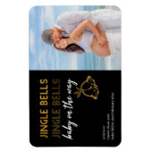 Jingle Bellsベビーオンザウェイクリスマスフォト マグネット (縦)