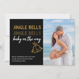 Jingle Bellsベビーオンザウェイクリスマスフォト 案内状