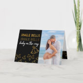Jingle Bellsベビーオンザウェイ写真妊娠 シーズンカード (正面)
