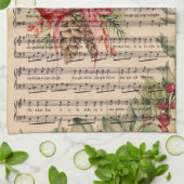 Jingle Bellsヴィンテージクリスマスカロルソングシート キッチンタオル (折り畳み)