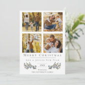 Jingle Bells写真コラージクリスマス | ヘビーホワイト シーズンカード (スタンド正面)