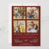 Jingle Bells写真コラージクリスマス | レッド シーズンカード (正面)