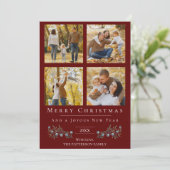 Jingle Bells写真コラージクリスマス | レッド シーズンカード (スタンド正面)