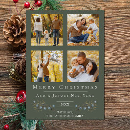Jingle Bells写真コラージクリスマス | Green シーズンカード