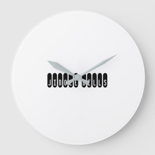 Jingle Bells印刷されたウォールアートタイムピースデコール ラージ壁時計 (正面)