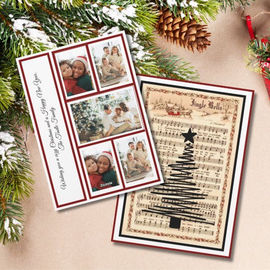 "Jingle Bells"楽譜ヴィンテージ5 Photo シーズンカード