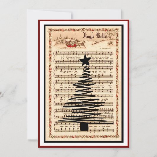 "Jingle Bells"楽譜ヴィンテージ5 Photo シーズンカード (正面)