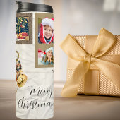 Jingle Bells 5 Photo Collage金ゴールド白Eclectic タンブラー