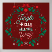 Jingle Bells All Way Christmas Poster 24x24 ポスター (正面)