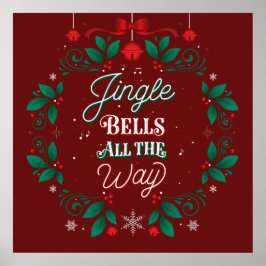 Jingle Bells All Way Christmas Poster 24x24 ポスター