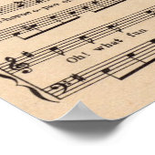 Jingle Bells Christmas Vintage Sheet Music ポスター (角)