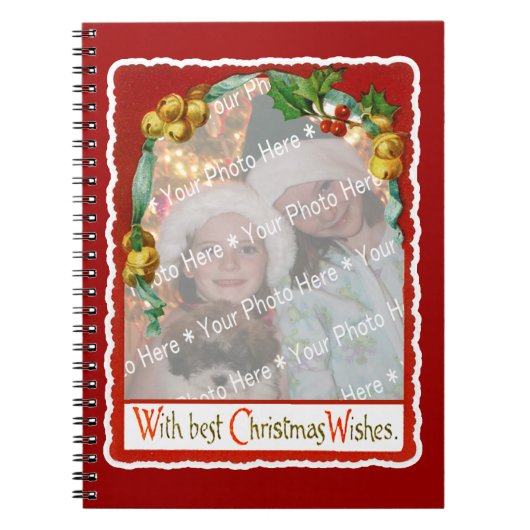 Jingle Bells Christmas Wishes Add-A-Photo Frame ノートブック (正面)