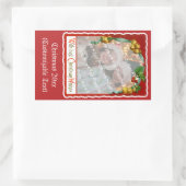 Jingle Bells Christmas Wishes Add-A-Photo Frame Re 長方形シール (バッグ)