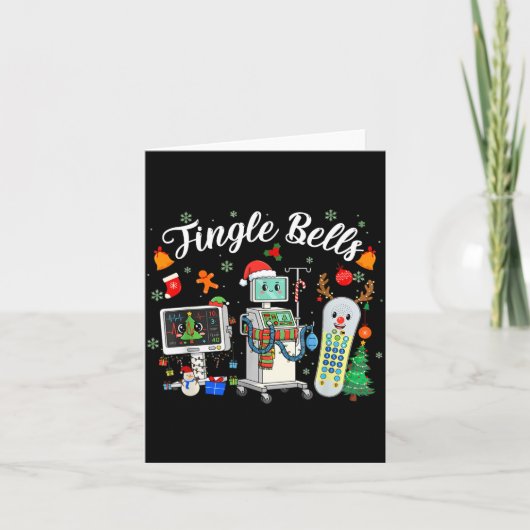 Jingle Bells Er Nurse Funny Christmas Tech Nursing カード (正面)