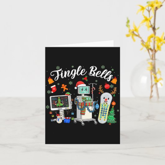 Jingle Bells Er Nurse Funny Christmas Tech Nursing カード (黄色い花)