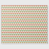 Jingle bells gold tone on white green red ラッピングペーパー (フラット)