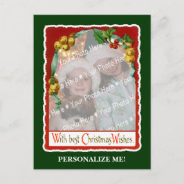 Jingle Bells Holiday Wishes Add-Any-Photo Frame シーズンポストカード