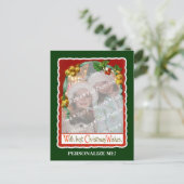 Jingle Bells Holiday Wishes Add-Any-Photo Frame シーズンポストカード (スタンド正面)