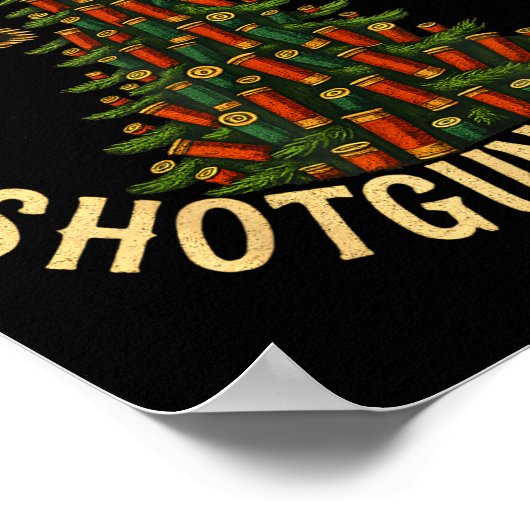 Jingle Bells Shotgun Shells Funny Hunting Christma ポスター (角)
