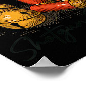 Jingle Bells Shotgun Shells Funny Hunting Christma ポスター (角)