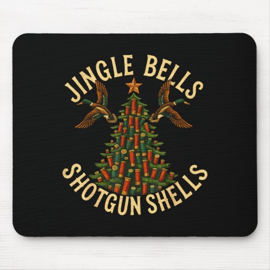 Jingle Bells Shotgun Shells Funny Hunting Christma マウスパッド (正面)