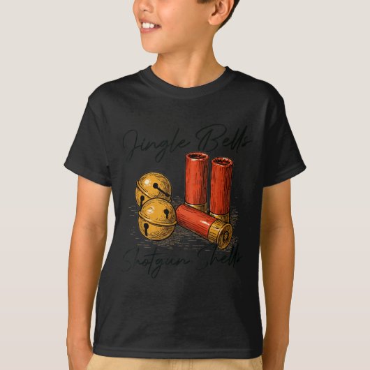 Jingle Bells Shotgun Shells Funny Hunting Christma Tシャツ (正面)